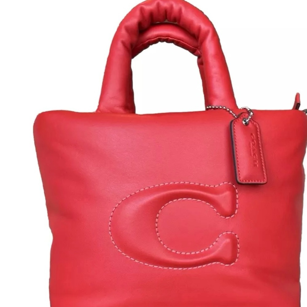Coach Poppy Red Puffer Bag